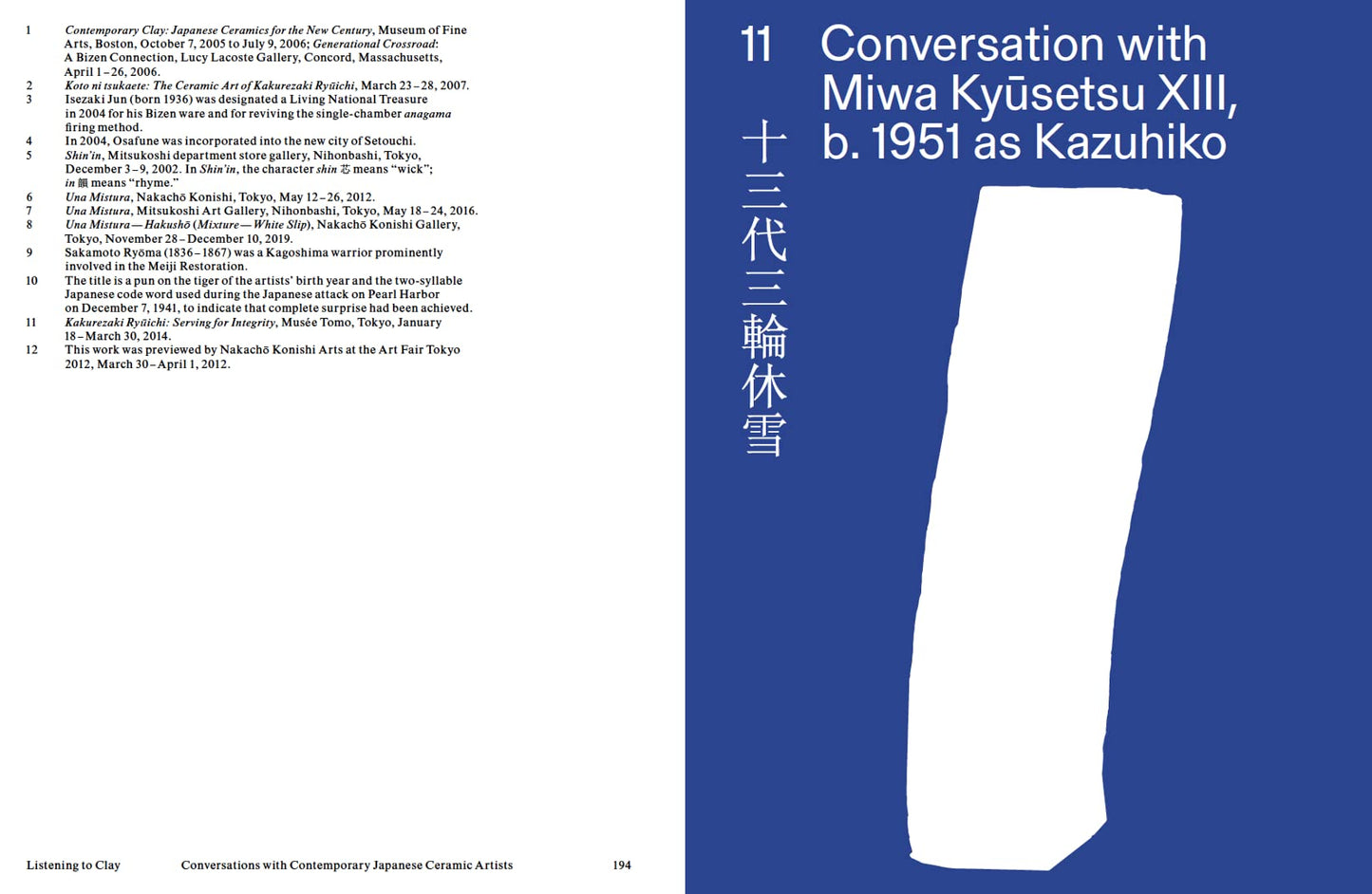 Listening to Clay: Conversations with Contemporary Japanese Ceramic Artists