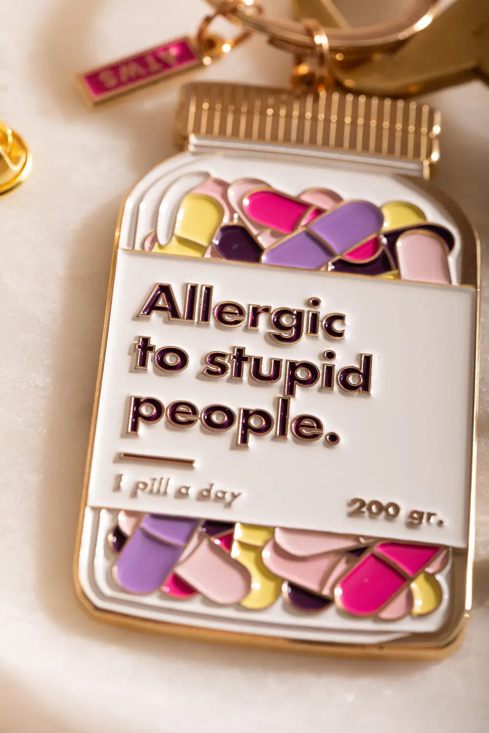 Allergic to stupid people - Keychain
