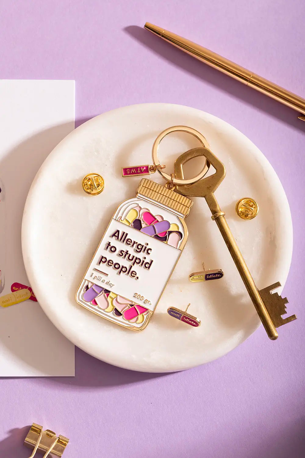 Allergic to stupid people - Keychain