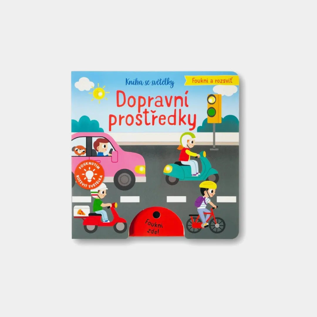 Foukni a rozsvit-Dopravni prostredky Obálka knihy Book Therapy