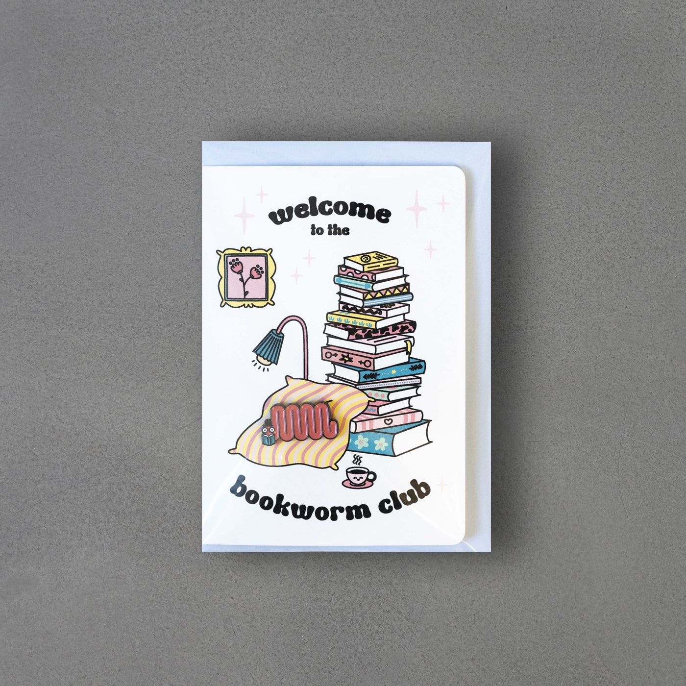 Welcome to the Book Worm Club (card and pin) by Brunhilda