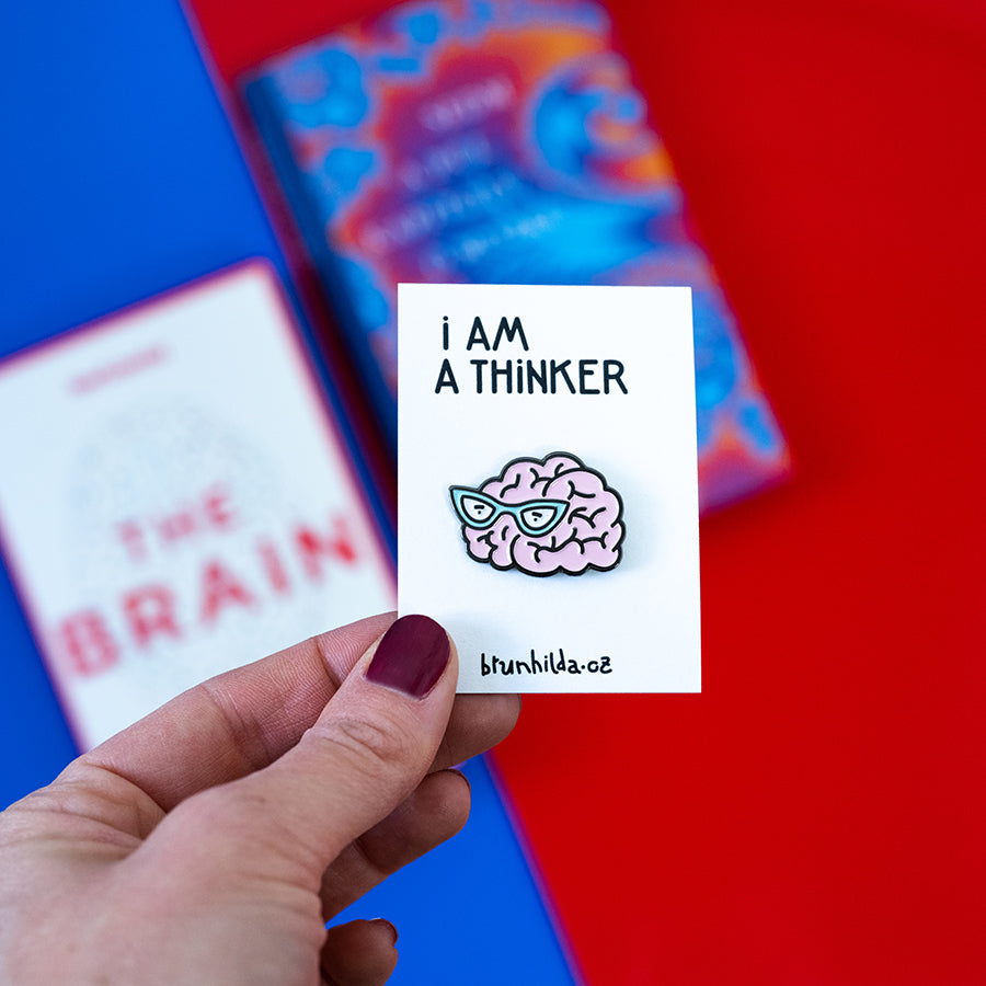 I Am a Thinker / I Am a Reader (soft enamel pin "mozek")